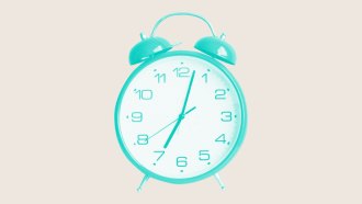 An illustration of a circular alarm clock.