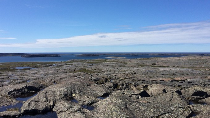 A photograph of the Nuvvuagittuq Greenstone Belt in Canada, which may contain the world's oldest rocks.