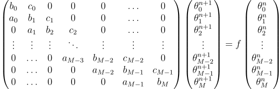 descretized heat equation re-aranged